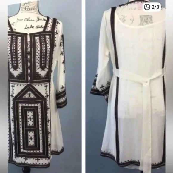 Calypso St Barth embellished silk dress size S​​ Bohemian Embroidered - Picture 2 of 3